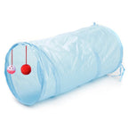 Cat Tunnel Cat Toys Collapsible Cat Play Tunnel - Sky Blue