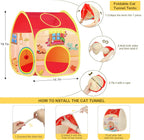 34Pcs Cat Toys Kitten Toys, Interactive Kitty Toys with Collapsible Cat Tunnels Tent