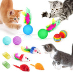 34Pcs Cat Toys Kitten Toys, Interactive Kitty Toys with Collapsible Cat Tunnels Tent