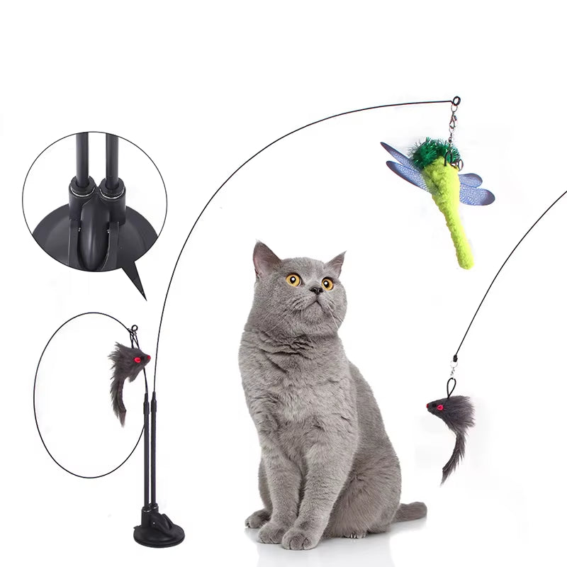 Cat Toys Simulation, Bird with Bell Cat Stick Toy for Kitten 