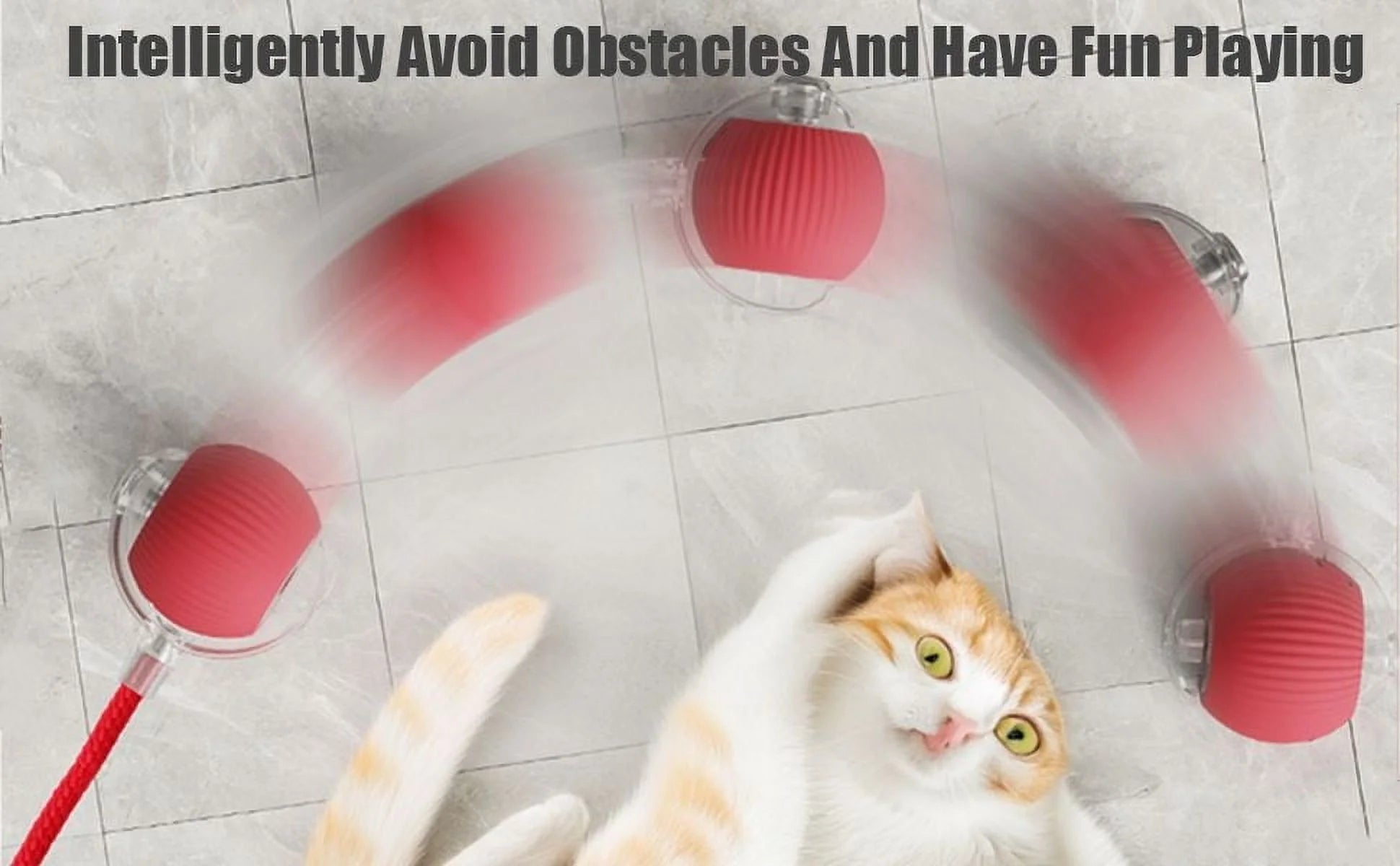 Interactive Cat Toy Ball, Smart Self Rolling Interactive Ball 