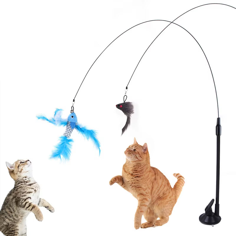 Cat Toys Simulation, Bird with Bell Cat Stick Toy for Kitten 