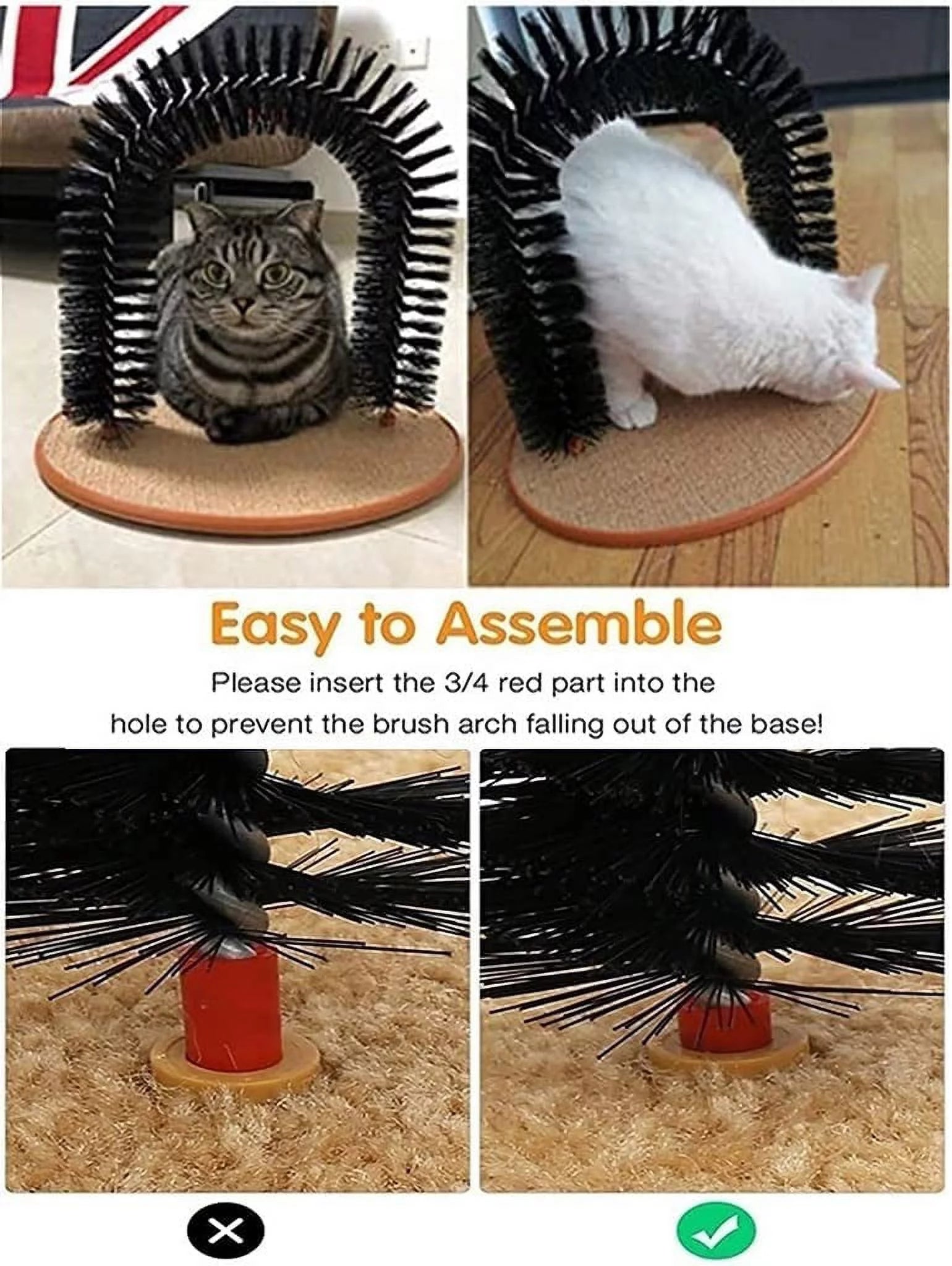 Interactive Cat Toys,Cat Arch Self Groomer Cat Brush,Cat Scratcher
