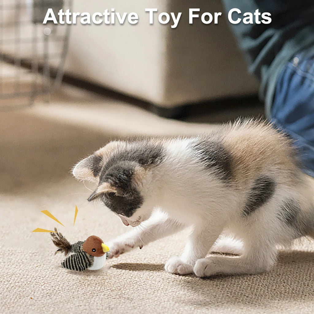 Interactive Electronic Cat Toy, Automatic Chirping Bird 