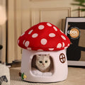 Half-Enclosed Mushroom Cat Bed