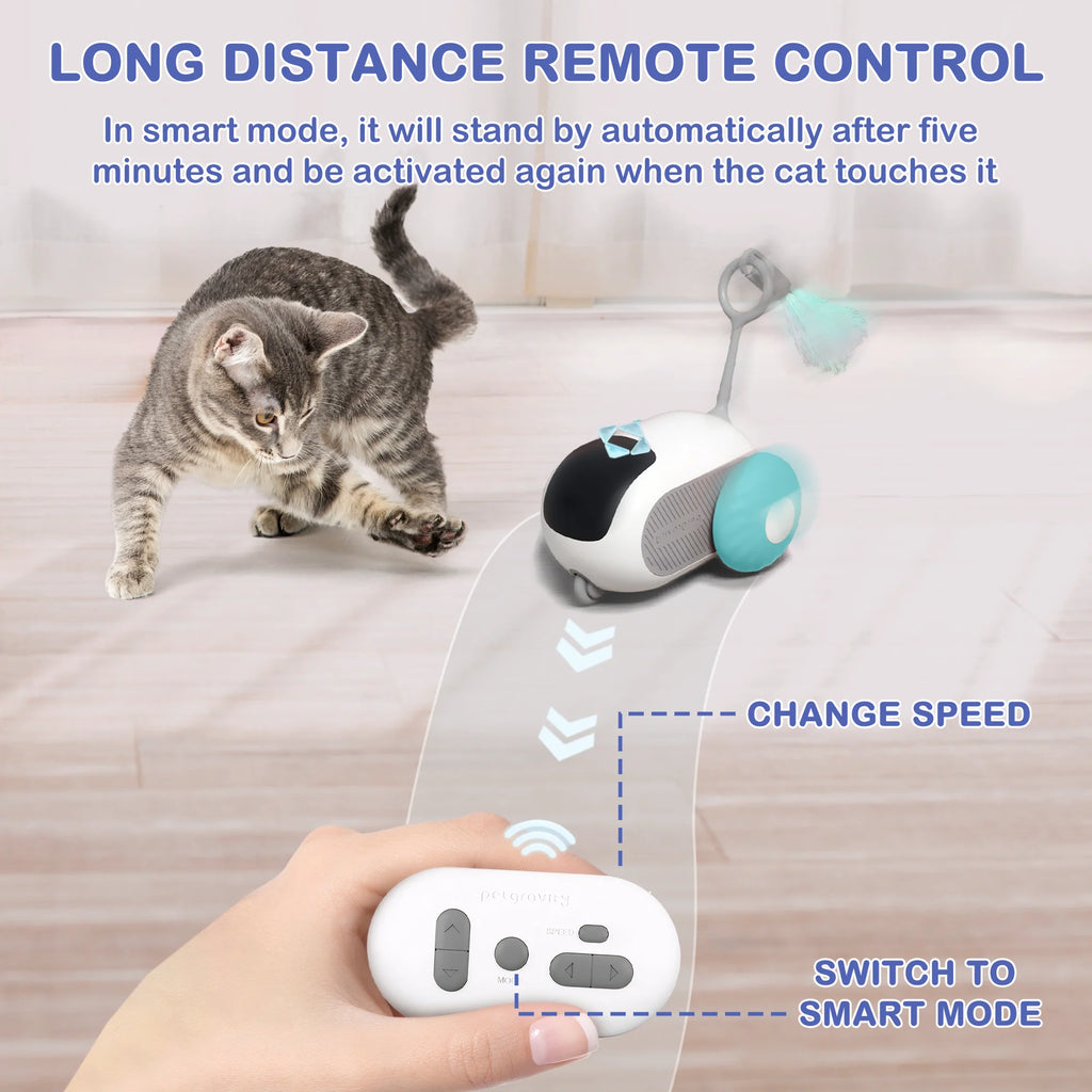  2-Speed Automatic Moving Remote Control Smart Cat Rechargeable Toy