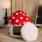 Half-Enclosed Mushroom Cat Bed